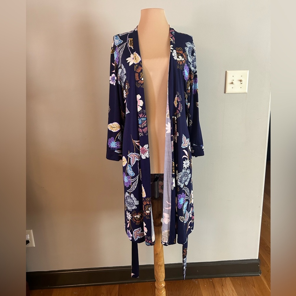 New Directions Floral Print Robe - Multicolor - Picture 2 of 6